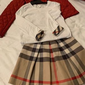 Burberry top long sleeve shirt and skirt